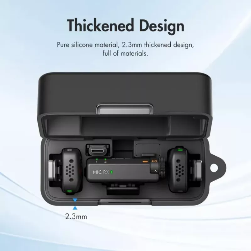 PULUZ Capa de proteção em silicone para estojo de carregamento DJI Mic Mini - Preto
