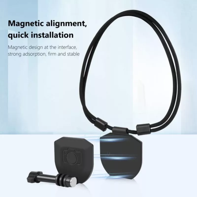 PULUZ Suporte magnético de pescoço para GoPro Hero 13 12 11 Mini 10 9 8 7 6 5 Max / PU739B