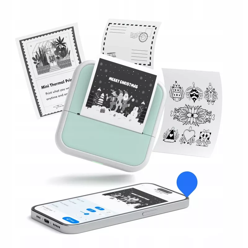 LOVEINSTANT S1 Impressora térmica Bluetooth para fotos, autocolantes, notas, etiquetas, 53mm, 203dpi, rosa