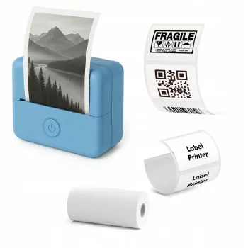LOVEINSTANT X6 Impressora térmica Bluetooth para fotos, autocolantes, notas, etiquetas, app IA, azul