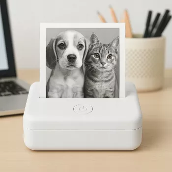 LOVEINSTANT X6 Impressora térmica Bluetooth para fotos, etiquetas, notas, autocolantes, app IA, branco