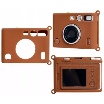 LOVEINSTANT Capa de proteção de silicone para Fujifilm Instax Mini Evo - castanho