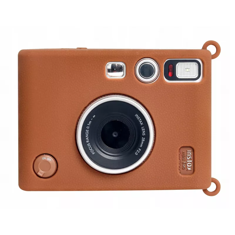 LOVEINSTANT Capa de proteção de silicone para Fujifilm Instax Mini Evo - castanho