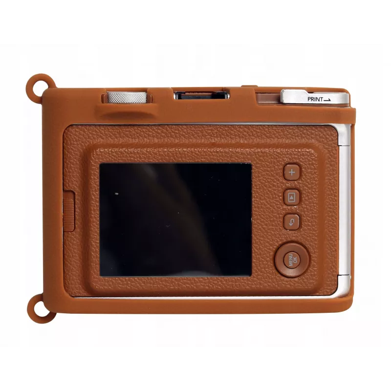 LOVEINSTANT Capa de proteção de silicone para Fujifilm Instax Mini Evo - castanho