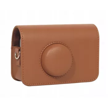LOVEINSTANT Bolsa para câmara para Kodak Ektar H35 / H35N / Ultra F9, pele PU, castanho, com alça removível