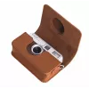 LOVEINSTANT Bolsa para câmara para Kodak Ektar H35 / H35N / Ultra F9, pele PU, castanho, com alça removível