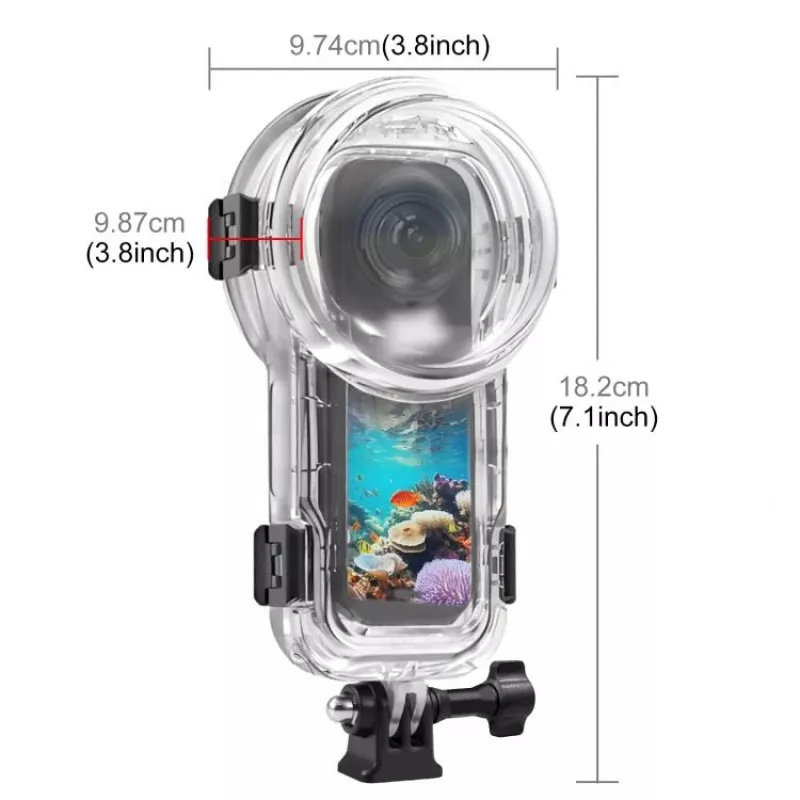 PULUZ Caixa subaquática à prova de água até 60m para Insta360 X5 / X 5 / Pu756t
