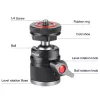 PULUZ Mini cabeça de esfera 3D com parafuso de 1/4 de polegada e 2 suportes de sapata fria, capacidade de carga 3 kg, preto PU3075B