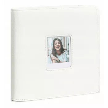 LOVEINSTANT Álbum de fotos para Polaroid Go – 36 folhas, 288 fotos, pele PU branca