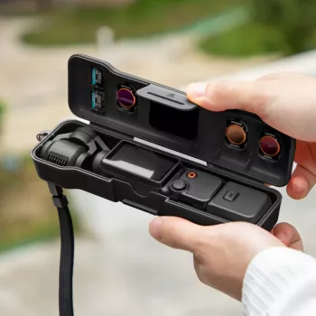 SUNNYLIFE Capa de proteção estojo rígido para DJI Osmo Pocket 3 e acessórios, laranja