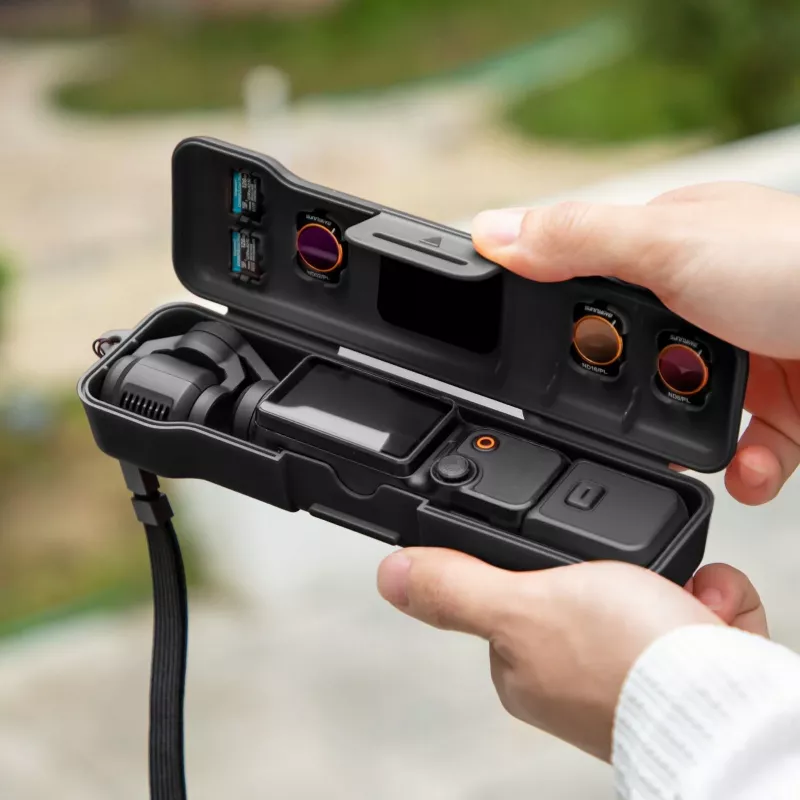 SUNNYLIFE Capa de proteção estojo rígido para DJI Osmo Pocket 3 e acessórios, laranja
