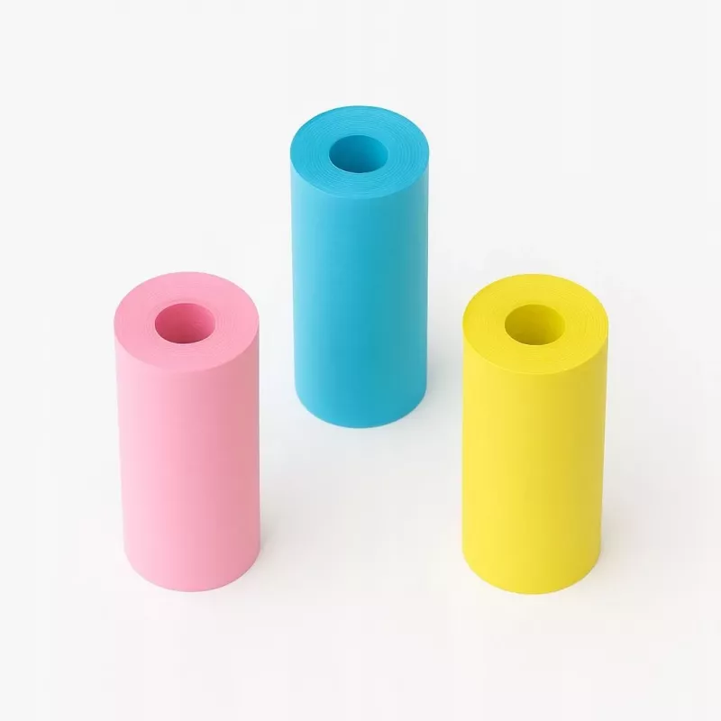 LOVEINSTANT Recargas de papel térmico adesivo 3 rolos x 3,5m - cores variadas - compatível com Phomemo T02, M02x, Love Instant X6, S1