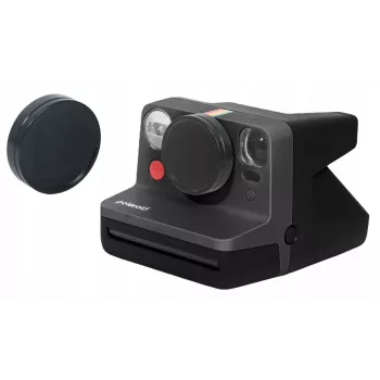 LOVEINSTANT tampa de objetiva em alumínio para Polaroid Now Now+ preto