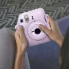 LOVEINSTANT capa de gatinho em peluche para Fujifilm Instax Mini 12 - lilás