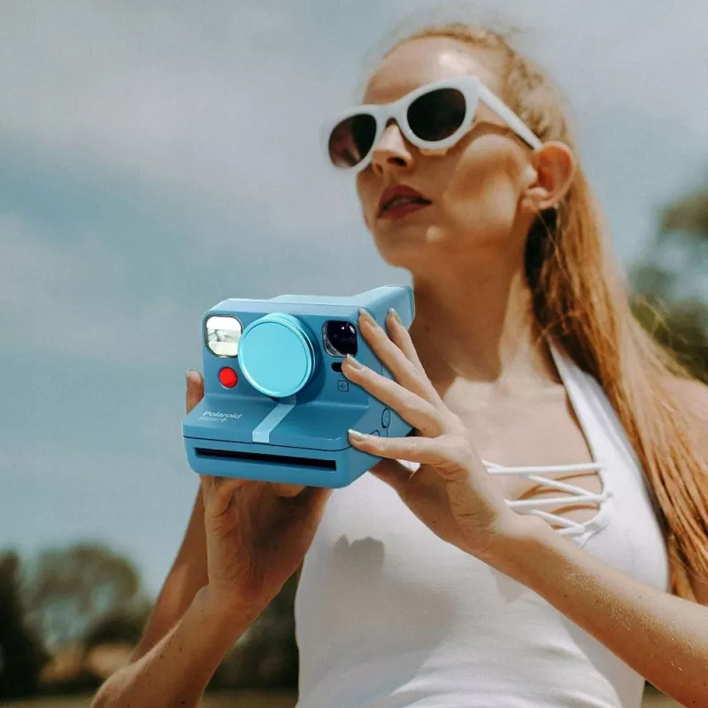 LOVEINSTANT tampa de objetiva em alumínio para Polaroid Now Now+ azul
