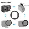 PULUZ kit adaptador de filtro UV 3-em-1 52mm tampa de objetiva para Insta360 Ace Pro 2 / PU770B
