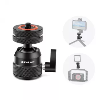 PULUZ cabeça de esfera para câmara 3D rosca de 1/4 polegadas 2x sapata fria ISO até 3 kg PU1057B
