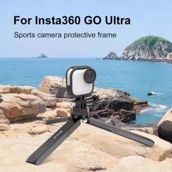 PULUZ suporte de moldura capa de proteção para Insta360 GO Ultra, fixação de tripé de 1/4 polegadas, preto