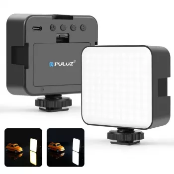 PULUZ luz de vídeo LED 100 LEDs 5W bi-color 2900-6500K USB-C suporte de rosca de 1/4 polegadas para câmara/telefone PU4141B