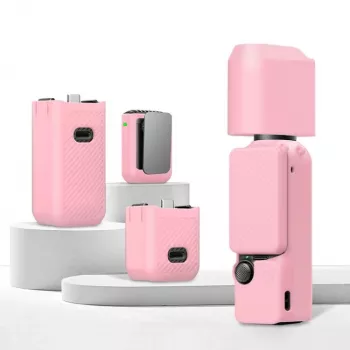 PULUZ conjunto de mala de proteção 6-em-1 para DJI Osmo Pocket 3 - rosa TPU/PU