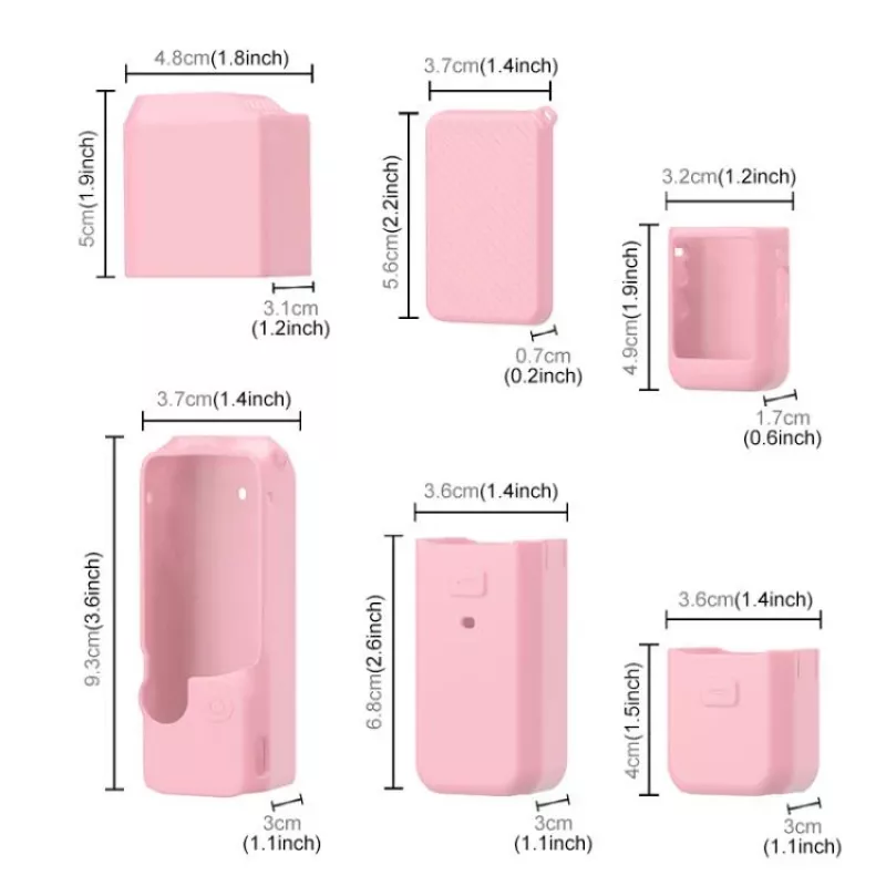 PULUZ conjunto de mala de proteção 6-em-1 para DJI Osmo Pocket 3 - rosa TPU/PU