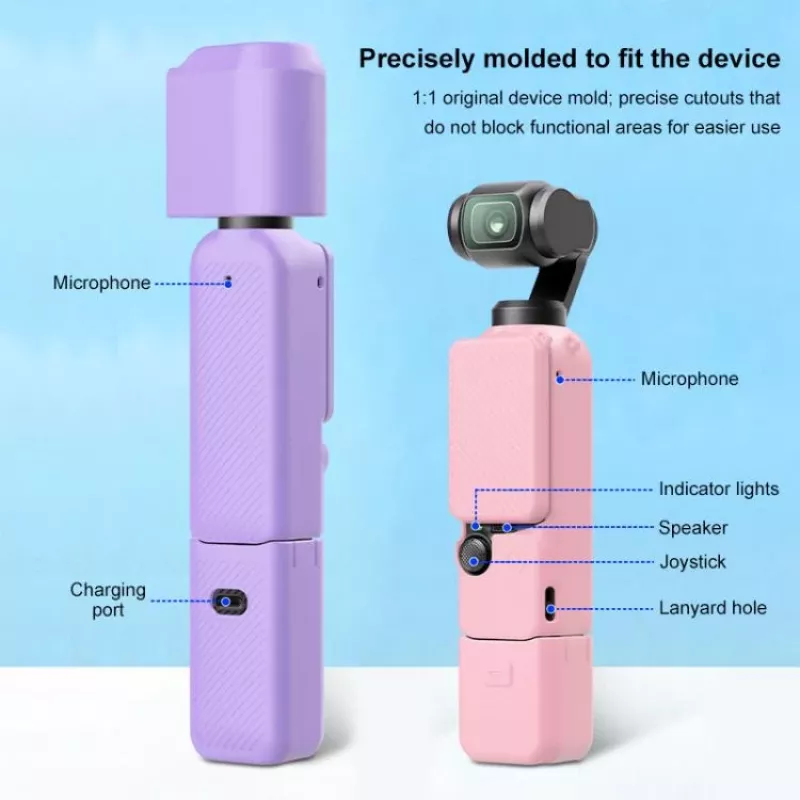 PULUZ conjunto de mala de proteção 6-em-1 para DJI Osmo Pocket 3 - rosa TPU/PU