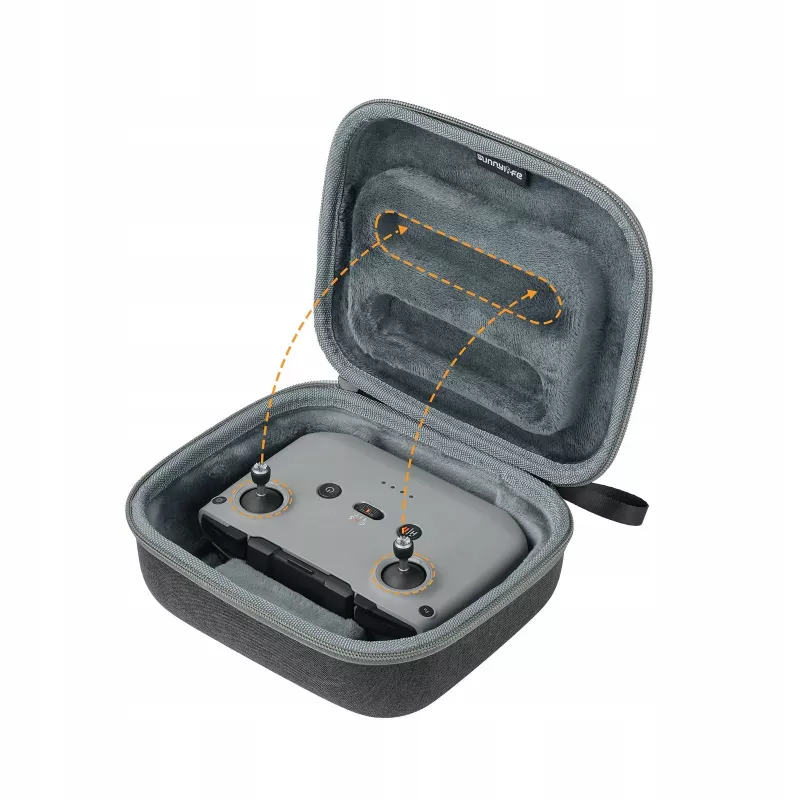 SUNNYLIFE Capa de proteção para comandos DJI RC, RC 2, RC-N1, RC-N2, RC-N3 - Caixa rígida EVA preta