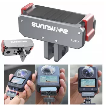 SUNNYLIFE Adaptador magnético de libertação rápida com rosca de 1/4 polegadas e suporte GoPro para DJI Osmo Action 5 Pro / 4 / 3, AD017-T