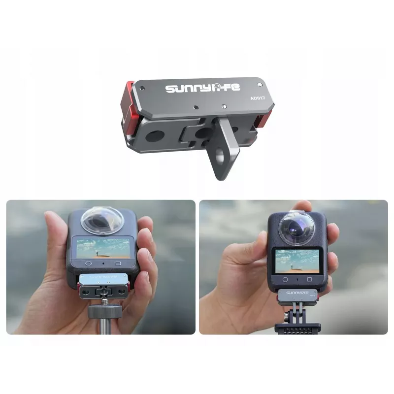 SUNNYLIFE Adaptador magnético de libertação rápida com rosca de 1/4 polegadas e suporte GoPro para DJI Osmo Action 5 Pro / 4 / 3, AD017-T