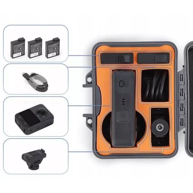 SUNNYLIFE Mala rígida de proteção à prova de água mini para DJI Osmo 360 / AQX-21-GY