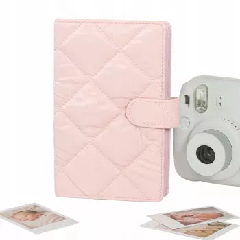 Álbum LOVEINSTANT para 108 fotos compatível com Fujifilm Instax Mini 12 40 11 9 8 7 Evo Liplay Link / Rosa acolchoado