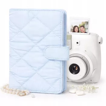 Álbum de fotos LOVEINSTANT para 108 fotos compatível com Fujifilm Instax Mini 12 40 11 9 8 7 Evo LiPlay Link, azul acolchoado