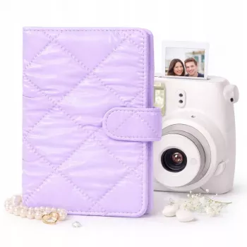 Álbum de fotos LOVEINSTANT para 108 fotos compatível com Fujifilm Instax Mini 12 40 11 9 8 7 Evo LiPlay Link, roxo acolchoado