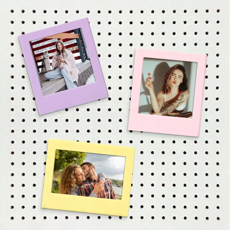Conjunto de molduras magnéticas LOVEINSTANT 7x ímãs de moldura para Polaroid I-Type 600 SX-70 Preto
