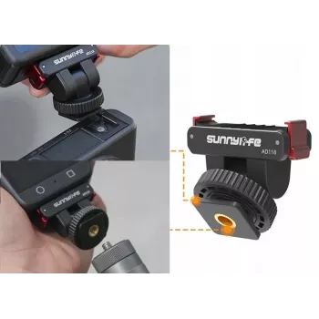 Suporte magnético de libertação rápida SUNNYLIFE com ficha de aparelho frio e rosca de 1/4 polegadas para DJI Osmo Action 5 Pro / 4 / 3 / 2 - Preto