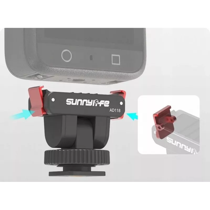 Suporte magnético de libertação rápida SUNNYLIFE com ficha de aparelho frio e rosca de 1/4 polegadas para DJI Osmo Action 5 Pro / 4 / 3 / 2 - Preto
