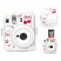 LOVEINSTANT Capa de Proteção Rígida para Fujifilm Instax Mini 12 - Padrão Cereja Vermelha com Alça de Ombro