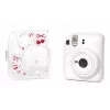 LOVEINSTANT Capa de Proteção Rígida para Fujifilm Instax Mini 12 - Padrão Cereja Vermelha com Alça de Ombro