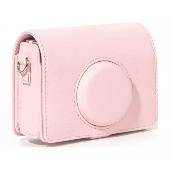 LOVEINSTANT Estojo Kit 4 em 1 Álbum de Fotografias Protetor de Ecrã LCD Tampa de Objetiva para Fujifilm Instax Mini Evo - Rosa