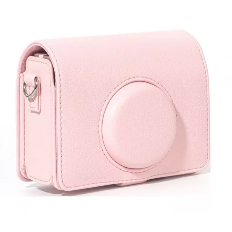 LOVEINSTANT Estojo Kit 4 em 1 Álbum de Fotografias Protetor de Ecrã LCD Tampa de Objetiva para Fujifilm Instax Mini Evo - Rosa