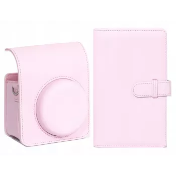 LOVEINSTANT Bolsa para Câmara e Conjunto com Álbum de Fotos para Fujifilm Instax Mini 13 - Rosa