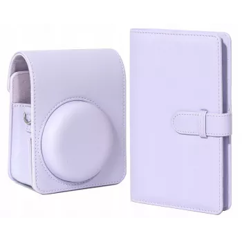 LOVEINSTANT Bolsa para Câmara e Conjunto com Álbum de Fotos para Fujifilm Instax Mini 13 - Lilás