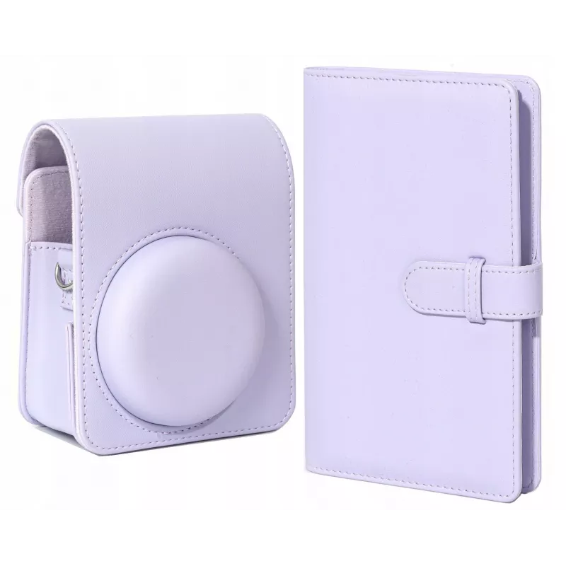 LOVEINSTANT Bolsa para Câmara e Conjunto com Álbum de Fotos para Fujifilm Instax Mini 13 - Lilás