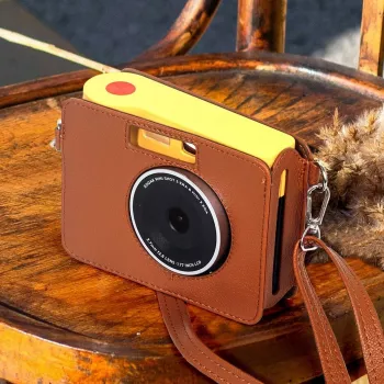 LOVEINSTANT Capa Bolsa Estojo para Kodak Mini Shot 3 Era MS300 Câmara Instantânea - Castanho