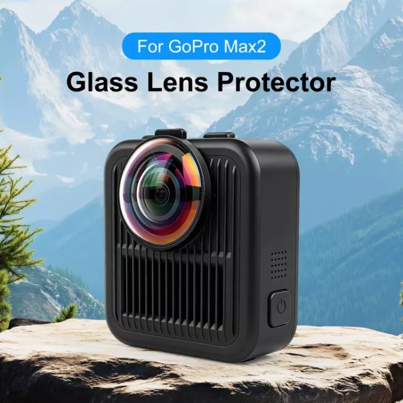 PULUZ 2x Protetor de Lente em Vidro Temperado para GoPro Max 2 - Moldura Preta