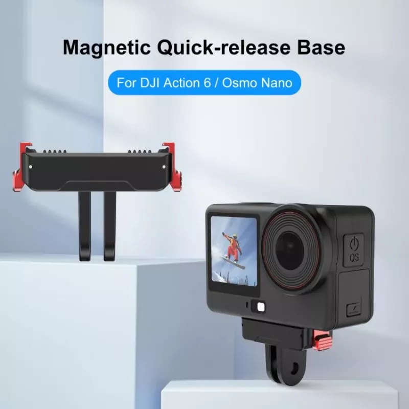 PULUZ Adaptador de Montagem Magnético de Libertação Rápida para DJI Osmo Action 6 / Nano / Suporte GoPro PU1070B