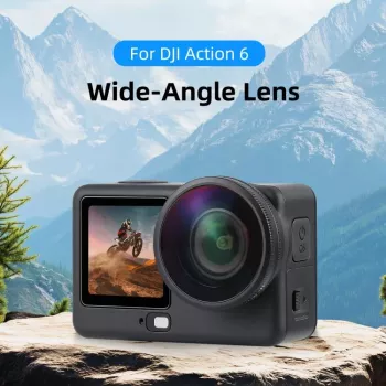 PULUZ Objetiva Grande Angular FOV Boost 185° para DJI Osmo Action 6 / Vidro HD / PU1103
