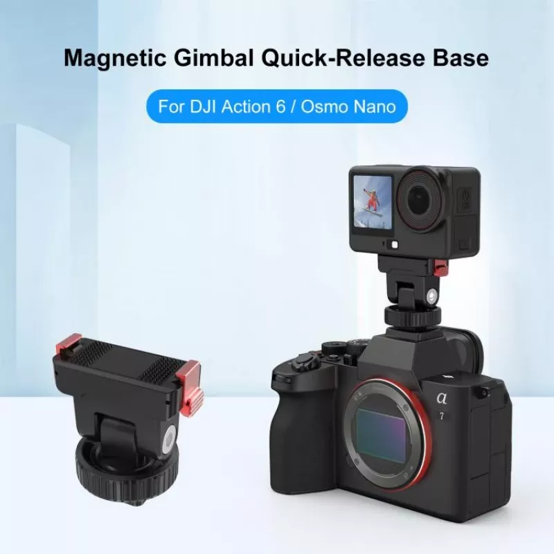 PULUZ PU1071B Suporte magnético de libertação rápida 1/4 e ISO para DJI Osmo Action 6 / Nano