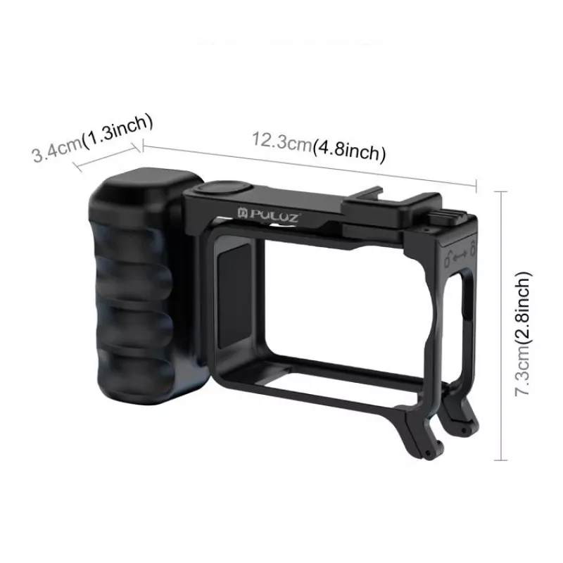 PULUZ Suporte de Moldura + Punho + Adaptador de Sapata Fria para DJI Osmo Action 6 / PU1096B