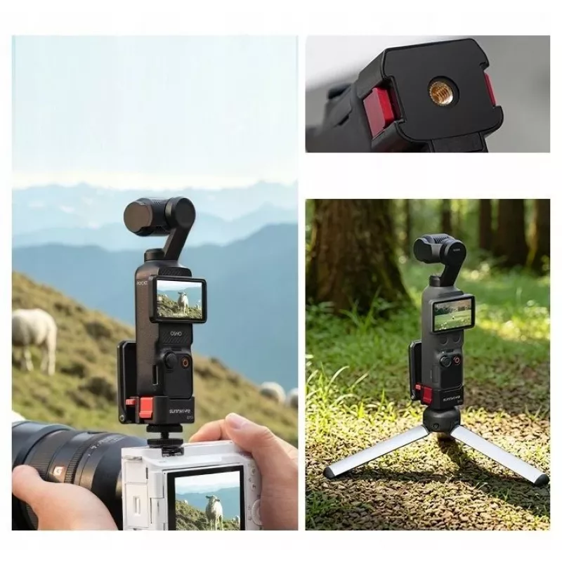 SUNNYLIFE Adaptador de Montagem Magnético 1/4 de Polegada para DJI Osmo Pocket 3 - Preto